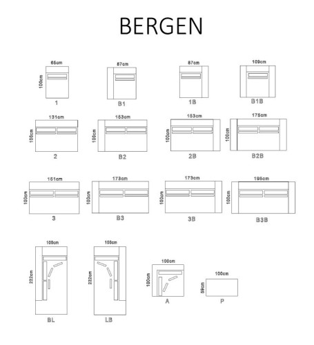 BERGEN Narożnik BL+3+A+3B
