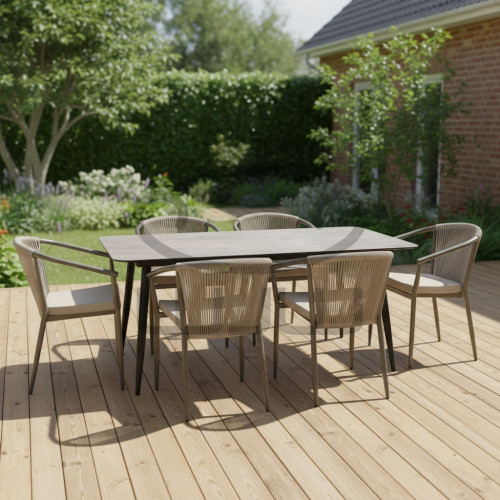 Zestaw mebli ogrodowych 6 x LIDO + stół ARCO CCLOFT 150x80