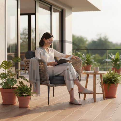 Fotel ogrodowy i do wnętrz VENTO LATTE CCLOFT