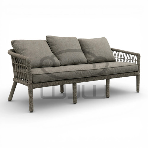 ZESTAW MEBLI OGRODOWYCH GARDEN FLORA  (2 SOFY + 2 FOTELE + STOLIK) SZARY + SZARE PODUSZKI