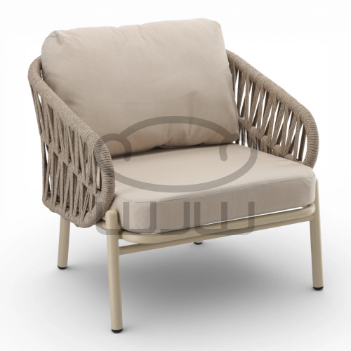 ZESTAW MEBLI ALUMINIOWYCH GARDEN DUO ( SOFA + 2 FOTELE + STOLIK ) BEŻOWE + BEŻOWE PODUSZKIKI