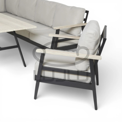 Zestaw mebli ogrodowych aluminiowych GARDEN JULIA + beżowe poduszki