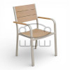 KRZESŁO OGRODOWE ALUMINIOWE GARDEN  BEŻOWE 55 x 55 x 86 CM