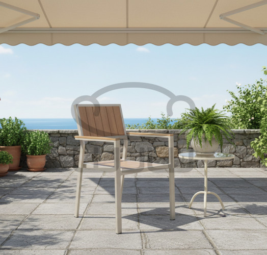 Krzesło ogrodowe aluminiowe GARDEN K Beżowe 55 × 57 × 84 cm