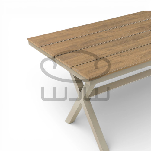 Stół ogrodowy aluminiowy GARDEN Beżowy 150 × 90 × 74 cm