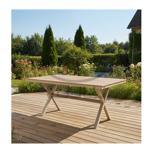 Stół ogrodowy aluminiowy GARDEN Beżowy 150 × 90 × 74 cm