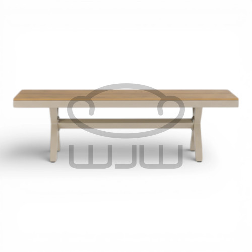 Ławka ogrodowa aluminiowa GARDEN Beżowa 150 × 36 × 47 cm