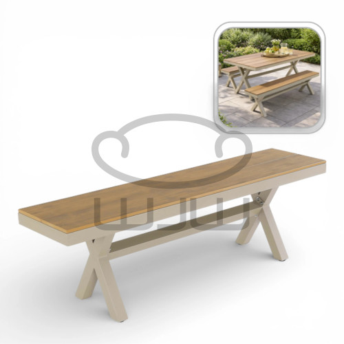 Ławka ogrodowa aluminiowa GARDEN Beżowa 150 × 36 × 47 cm