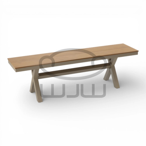 Ławka ogrodowa aluminiowa GARDEN Beżowa 150 × 36 × 47 cm