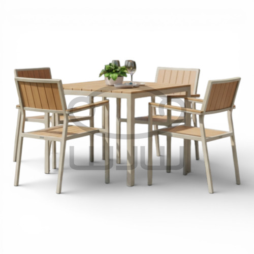 Zestaw mebli ogrodowych aluminiowych GARDEN  4 krzesła + Stół 80x80