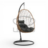 Fotel wiszący GARDEN 1 Naturalny kosz + ciemnoszara poduszka + czarna rama