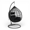 Fotel wiszący GARDEN 3 Czarny kosz + Czarna poduszka + czarna rama