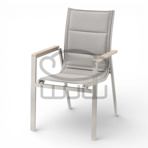 Krzesło ogrodowe aluminiowe POLYWOOD GARDEN Beżowe 64 × 55 × 91 cm