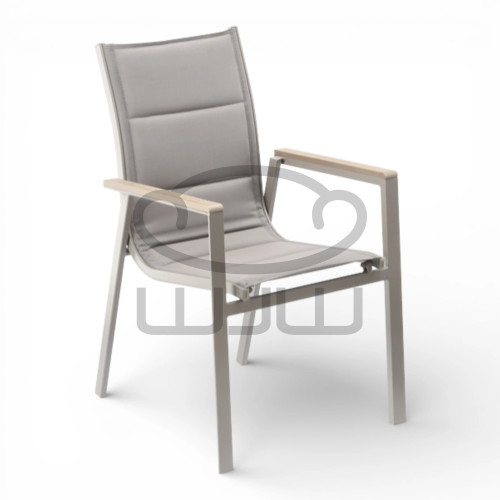 Krzesło ogrodowe aluminiowe POLYWOOD GARDEN Beżowe 64 × 55 × 91 cm