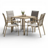 Zestaw mebli ogrodowych aluminiowych GARDEN  4 krzesła POLYWOOD  + Stół 80x80