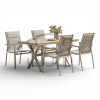 Zestaw mebli ogrodowych aluminiowych GARDEN  4 krzesła POLYWOOD + Stół 150x90