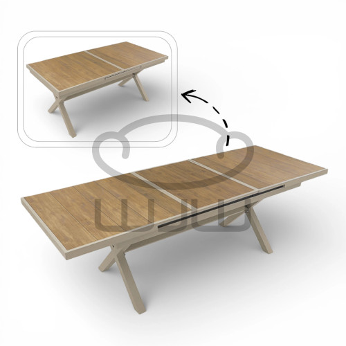 Zestaw mebli ogrodowych  GARDEN  8 krzeseł POLYWOOD + Stół ROZKŁADANY  180/240x90