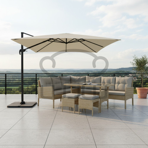 PARASOL OGRODOWY GARDEN „ROMA” 3 × 3 M Beżowy z pokrowcem