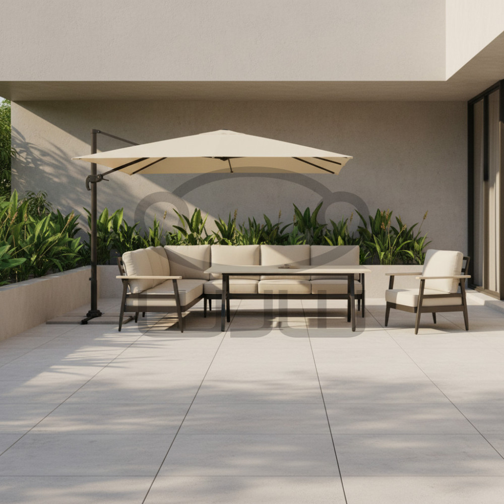 PARASOL OGRODOWY GARDEN „ROMA” 3 × 3 M Beżowy z pokrowcem