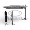 PARASOL OGRODOWY GARDEN „ROMA” 3 × 3 M Szary z pokrowcem