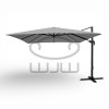 PARASOL OGRODOWY GARDEN „ROMA” 3 × 3 M Szary z pokrowcem