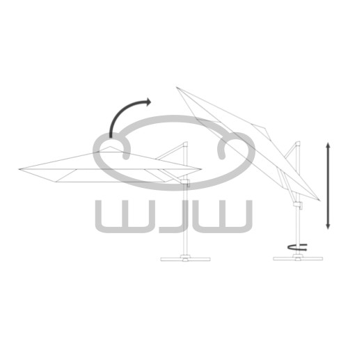 PARASOL OGRODOWY GARDEN „ROMA” 3 × 3 M Beżowy z pokrowcem i oświetleniem LED