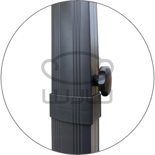 PARASOL OGRODOWY GARDEN „ROMA” 3 × 3 M Szary z pokrowcem i oświetleniem LED