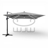 PARASOL OGRODOWY GARDEN „ROMA” 3 × 3 M Szary z pokrowcem i oświetleniem LED
