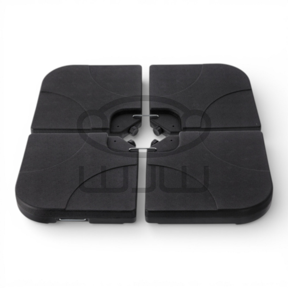 PODSTAWA DO PARASOLA GARDEN 50 × 50 × 7,5 CM – 4 ELEMENTOWA CZARNA