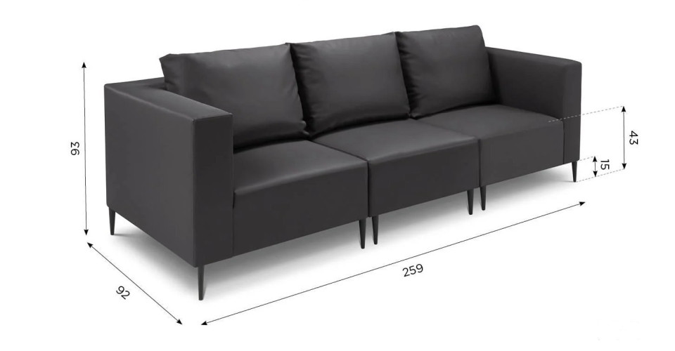 GOZO Zestaw Mebli  Ogrodowych  A+1+A -Sofa 3 osobowa