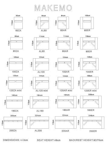 MAKEMO SOFA 2 osobowa 160ER