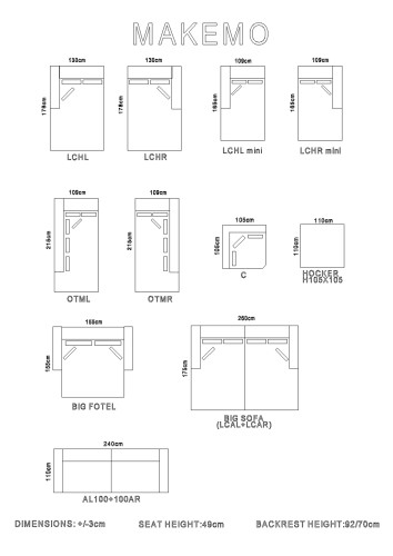 MAKEMO SOFA 3 osobowa 200ER